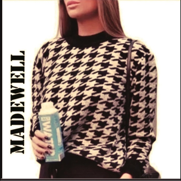 Madewell Sweaters - MADEWELL HOUNDSTOOTH BOXY SWEATER